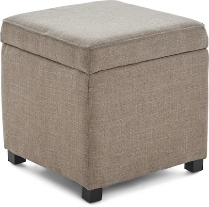 Front. Tommy Hilfiger - Morgan Storage Cube Ottoman - Brown.