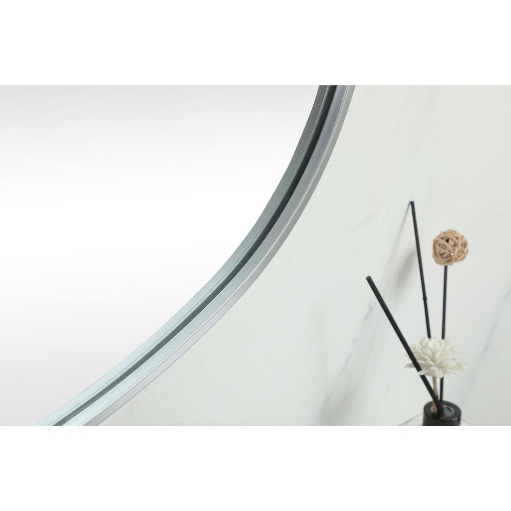 Alt View 2. Elegant Decor - Metal Frame Oval Mirror 30x60 Inch in Silver - Silver.