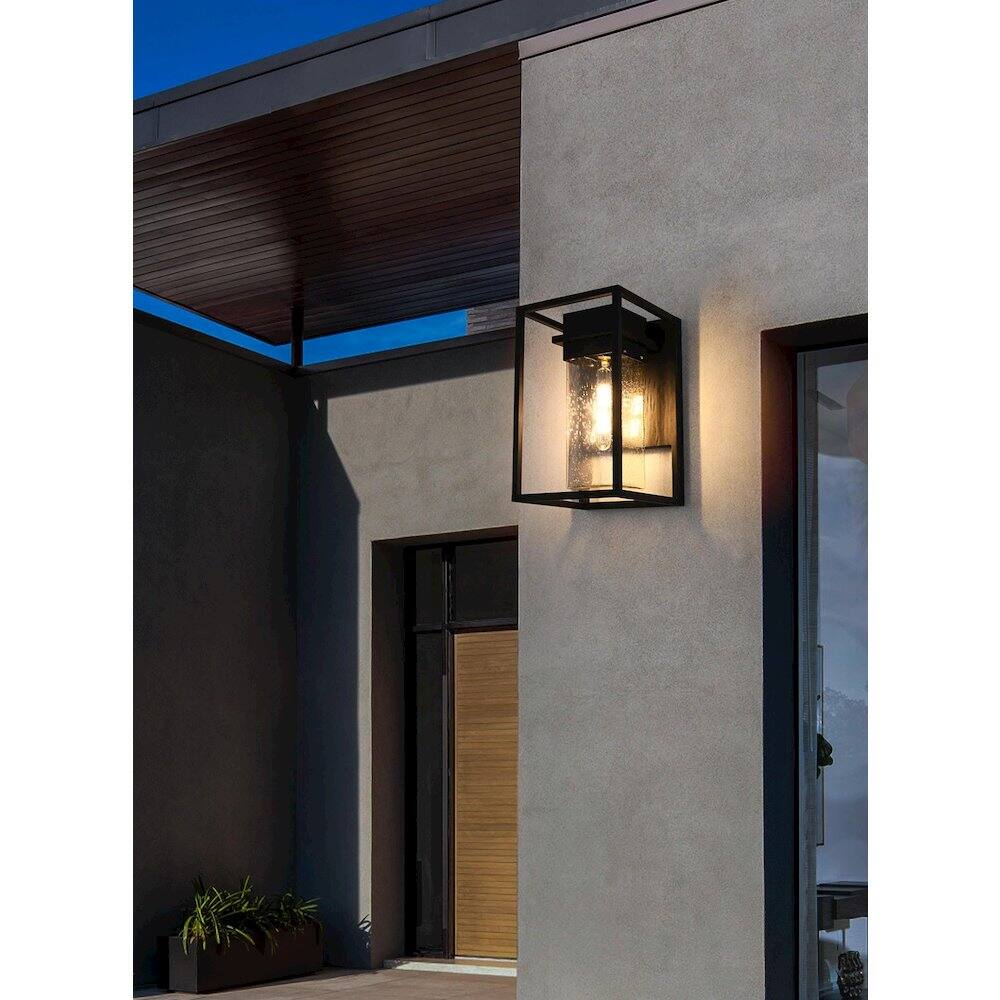 Alt View 4. Elegant Lighting - Ludlow 10 Inch Outdoor Wall Sconce In Black - Black.