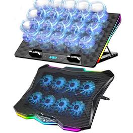 HongFei - AA3 Gaming Laptop 8 Cooling Fans and RGB Lights AA2 Laptop Cooler Set - Black
