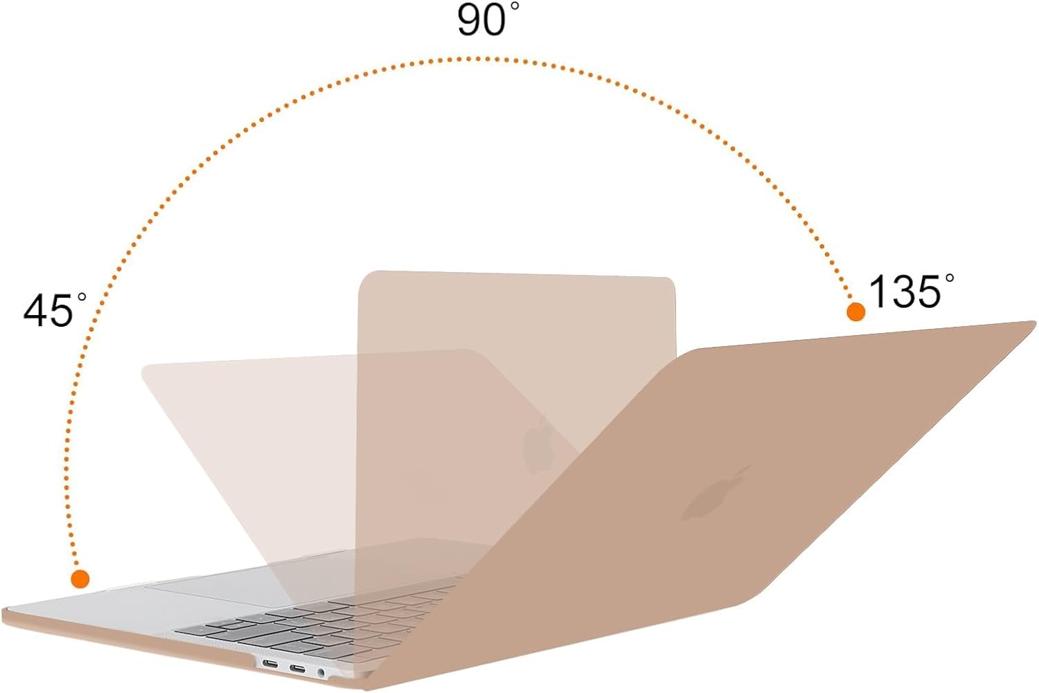 Back. mosiso - MacBook Pro 13" hard shell case with keyboard skins, screen protector and storage bag - Bronze Brown.