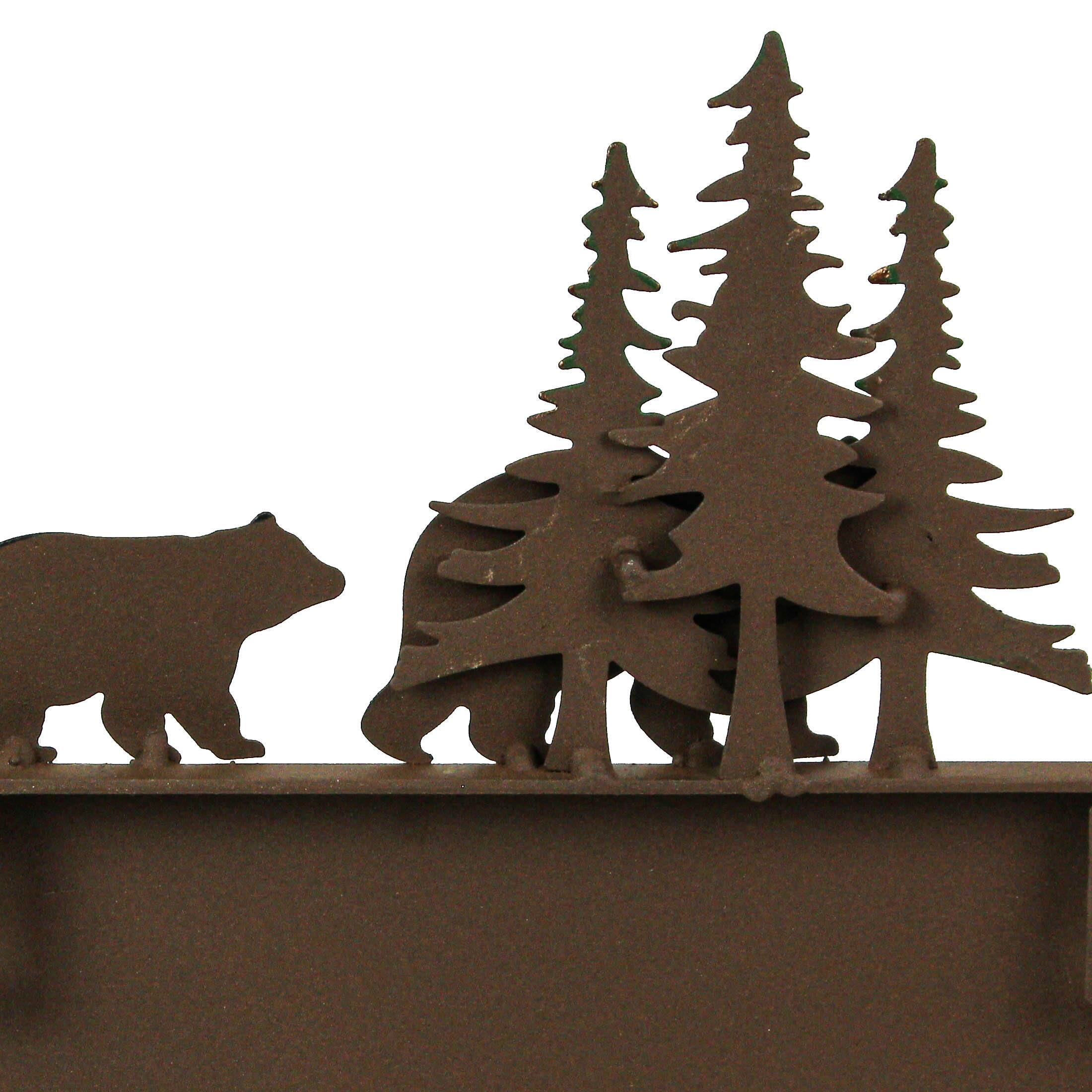 Alt View 7. Mayrich Company - Rustic Brown Painted Metal Walking Bear Toilet Paper Roll Holder With Phone Shelf - Multicolored.