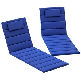 Outsunny - Outdoor Lounge Chair Cushion Set of 2, 80" x 26" UPF50+ 230gsm Olefin and 25D High-Density Foam - Blue