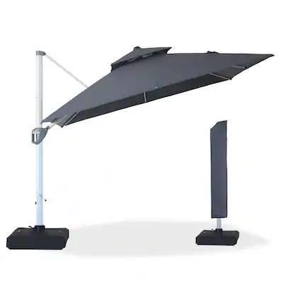 grey square patio umbrella PURPLE LEAF Large 12 Feet Heavy Duty Outoor Umbrella Introducing the Grande Square Cantilever Umbrella Mondawe 10ft. Square Aluminum 360Cantilever