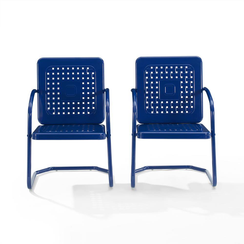 Alt View 10. Crosley Furniture - Bates 2Pc Retro Outdoor Chair Set - 2 Armchairs - Navy Gloss.