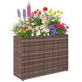 Outsunny - Rectangular Planter with Removable Liner, Holes - Brown