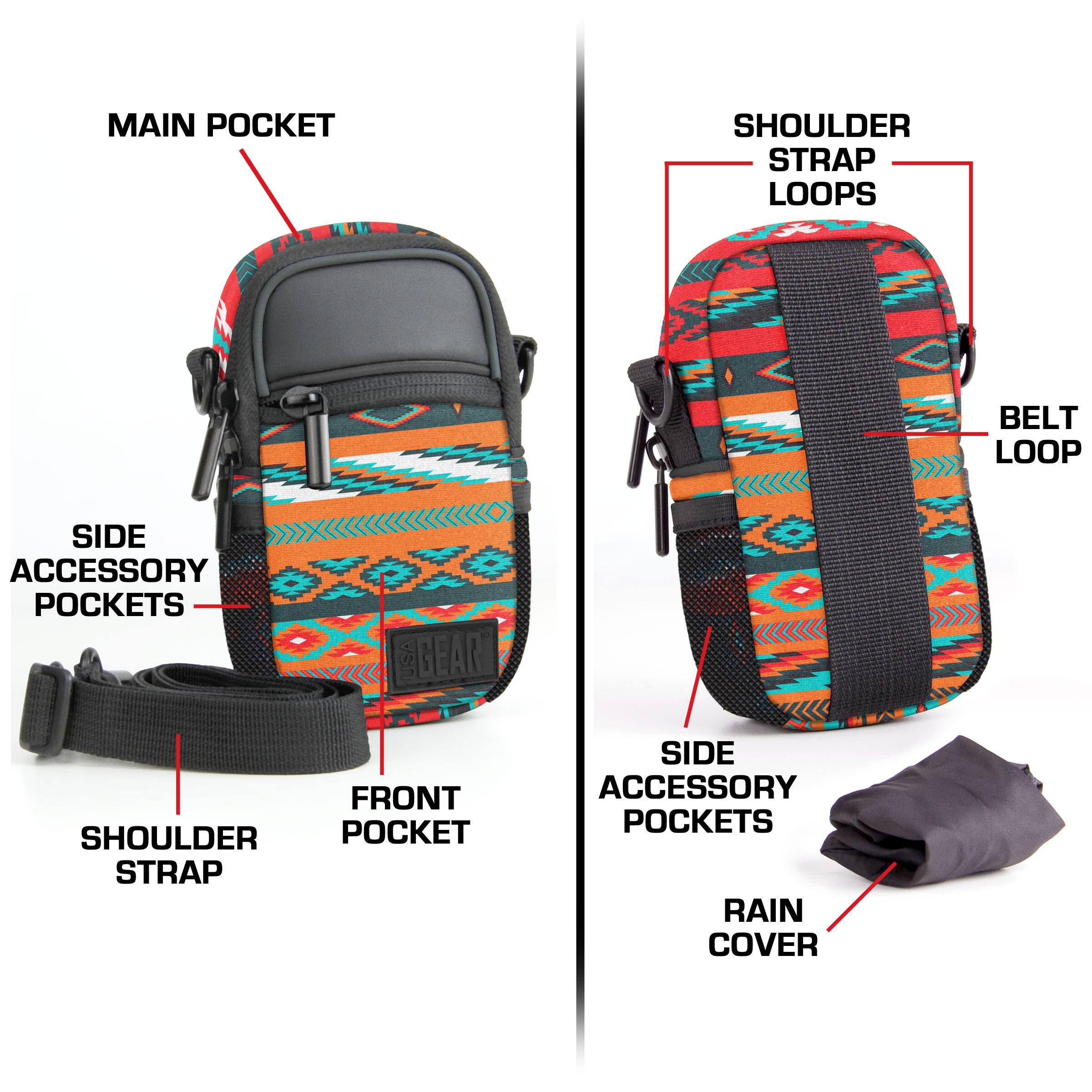 MAIN POCKET  
SHOULDER STRAP LOOPS  
BELT LOOP  
SIDE ACCESSORY POCKETS  
FRONT POCKET  
SHOULDER STRAP  
SIDE ACCESSORY POCKETS  
RAIN COVER