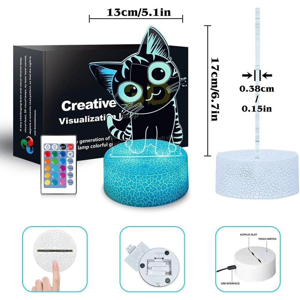 13cm/5.1in  
Creative Visualization  
generation of lamp colorful gl  
17cm/6.7in  
0.38cm/0.15in  
ACRYLIC SLAT TOUCH SWITCH  
USB INTERFACE