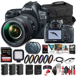 Canon - EOS 5D Mark IV Camera W/ 24-105mm f/4L II Lens 1483C010 - Advanced Bundle