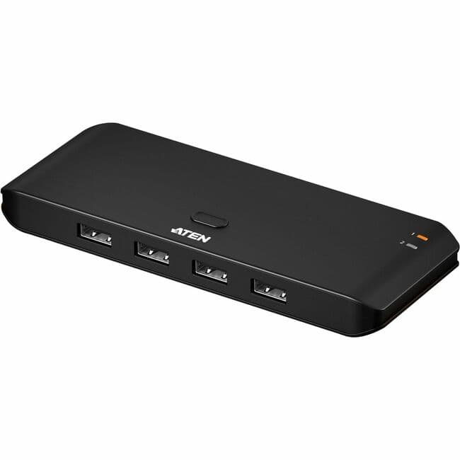 Aten Technology - ATEN Essential 2 x 4 USB 2.0 Sharing Switch - USB Type A - 60 MB/s - Workstation, Desktop, Notebook, Keyboard, Mouse - Unknown