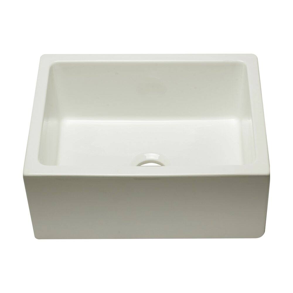 Alt View 3. Alfi - ALFI brand 24 inch Biscuit Reversible Smooth / Fluted Single Bowl Fireclay Farm Sink - Beige.