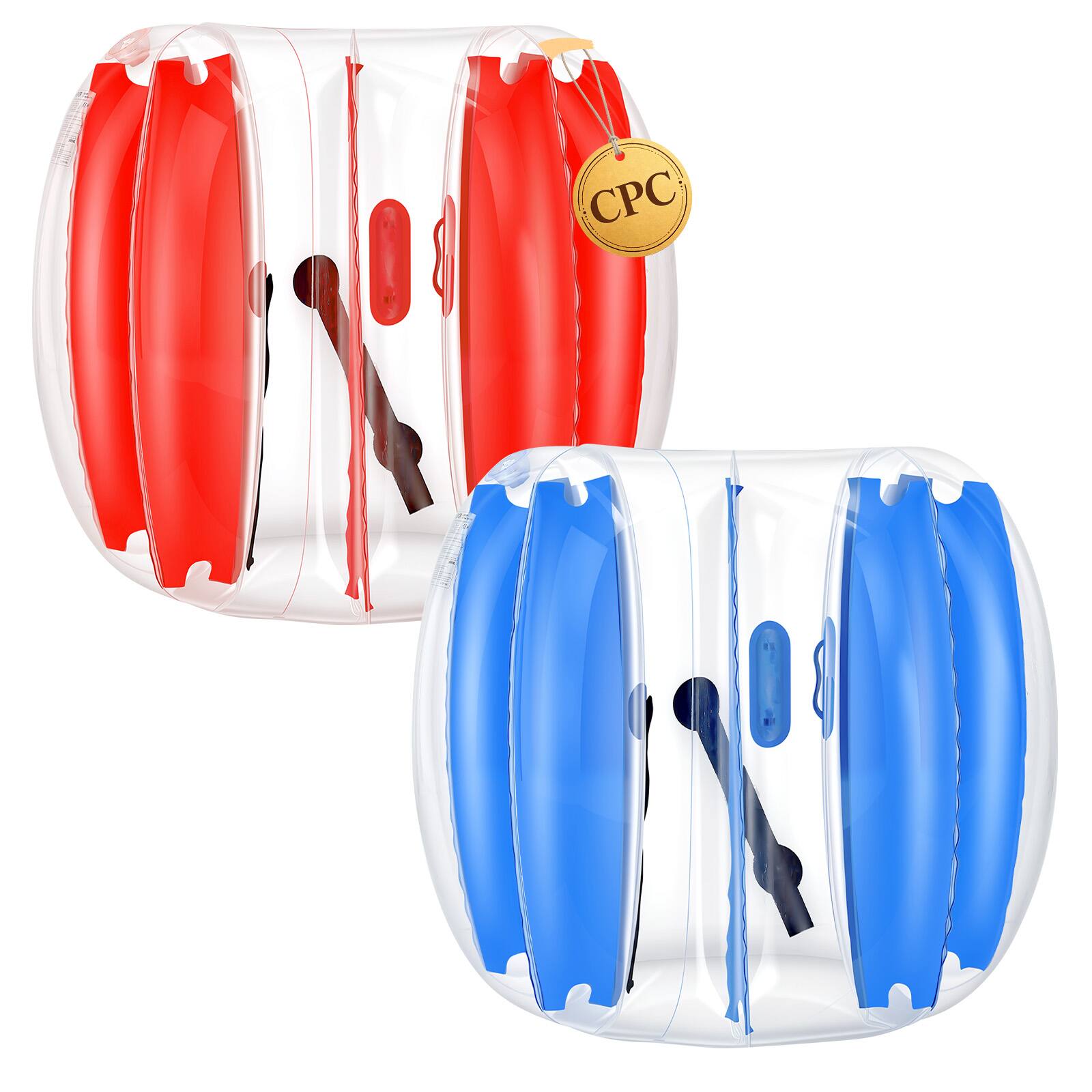 Front. VEVOR - 2-Pack Inflatable Bumper Balls 4FT Human Bubble for Teens Blue+Red, for Backyard, Camping, Picnic, Park, Lawn - Red;Blue.