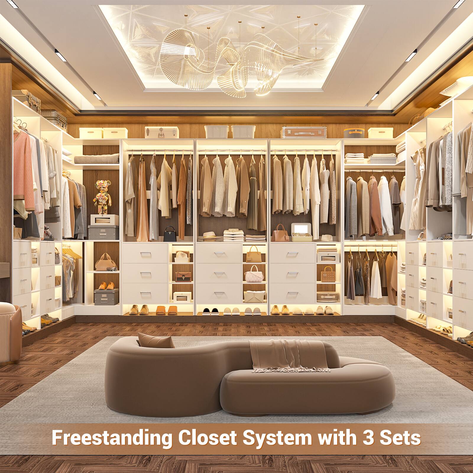 Freestanding Closet System with 3 Sets