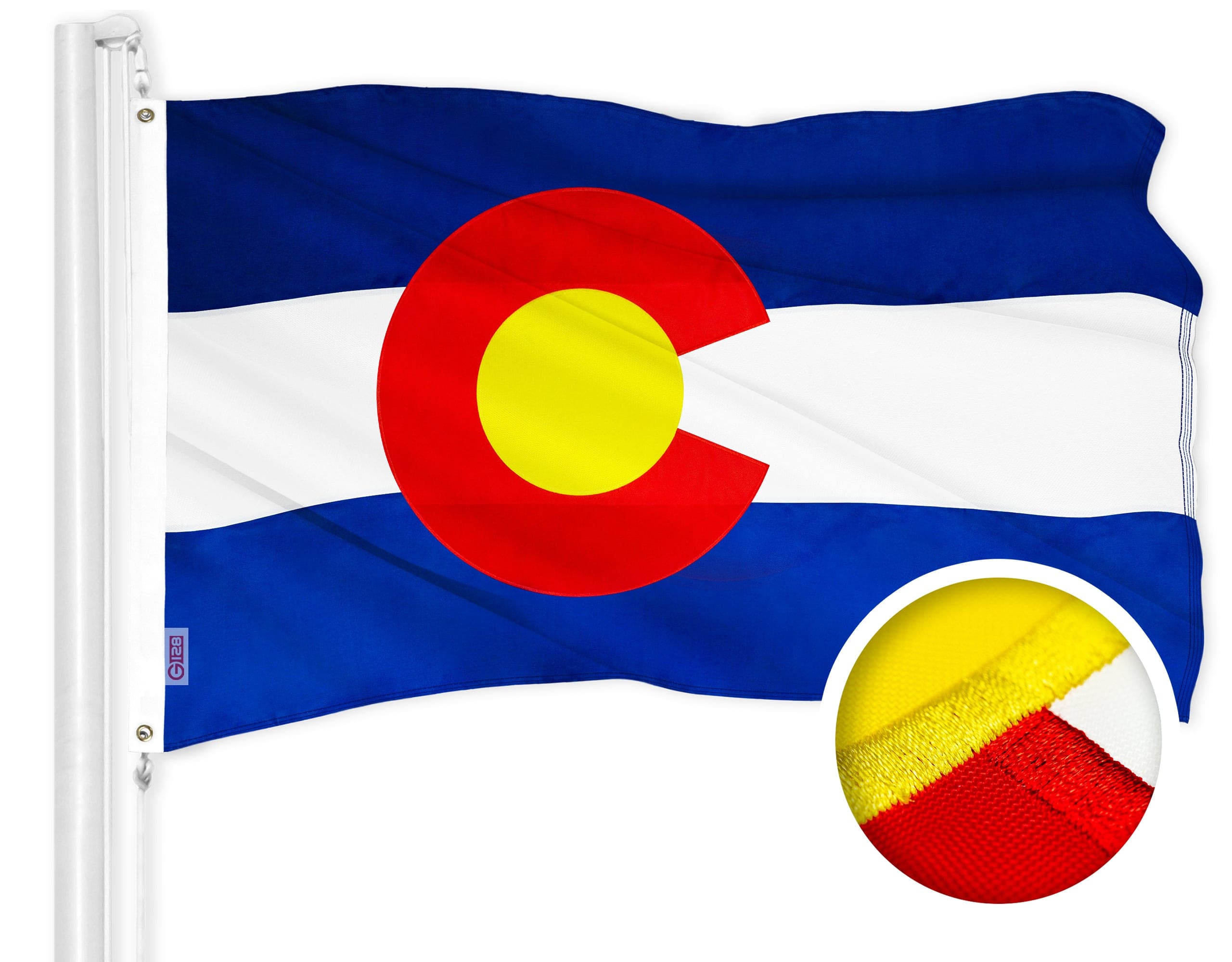 Photos - Other Decoration Full Tech G128 - Colorado State Flag, 3 x 5 ft Embroidered Polyester - Assorted Colors 