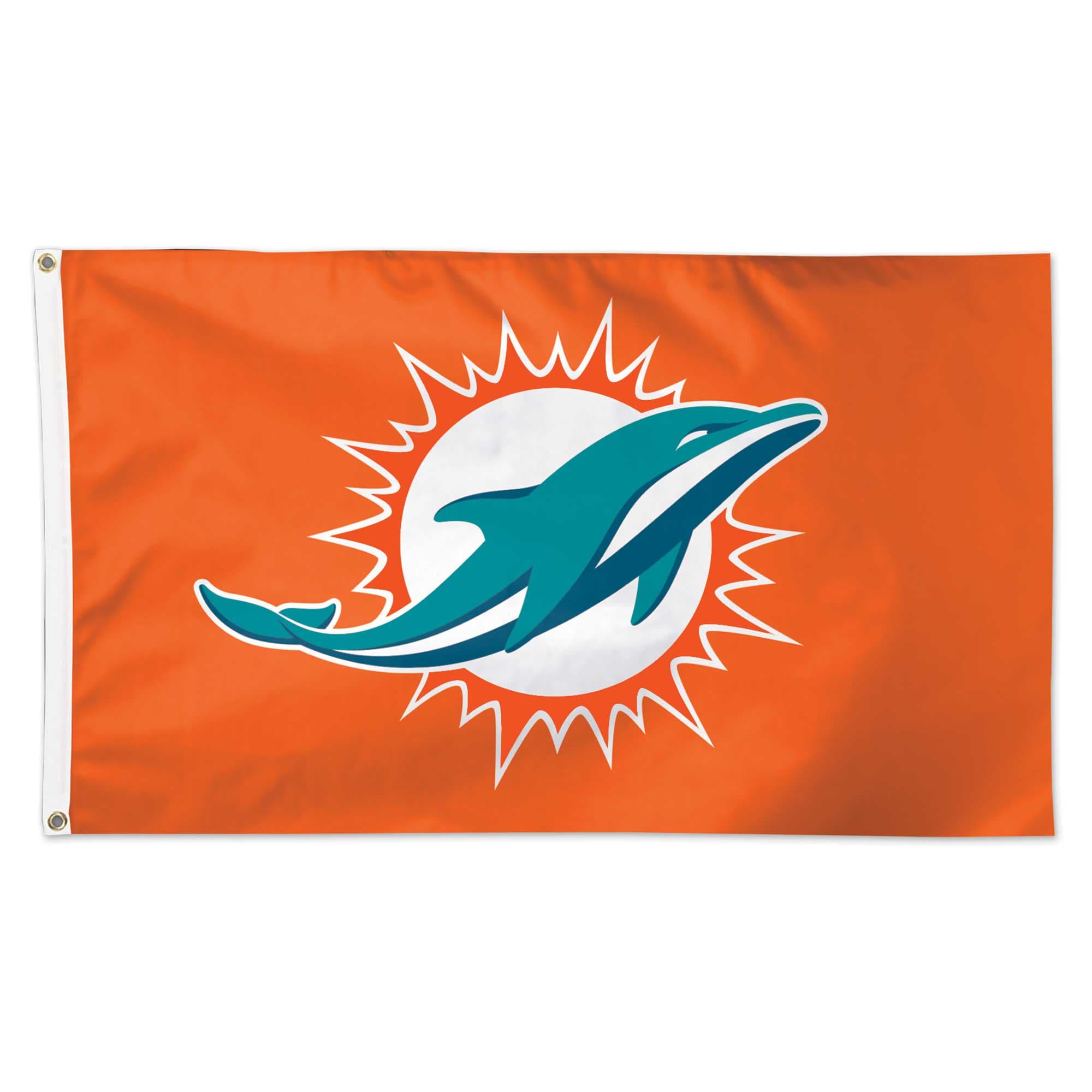 Front. WinCraft - Miami Dolphins One-Sided 3' x 5' Deluxe Flag - Multicolor.