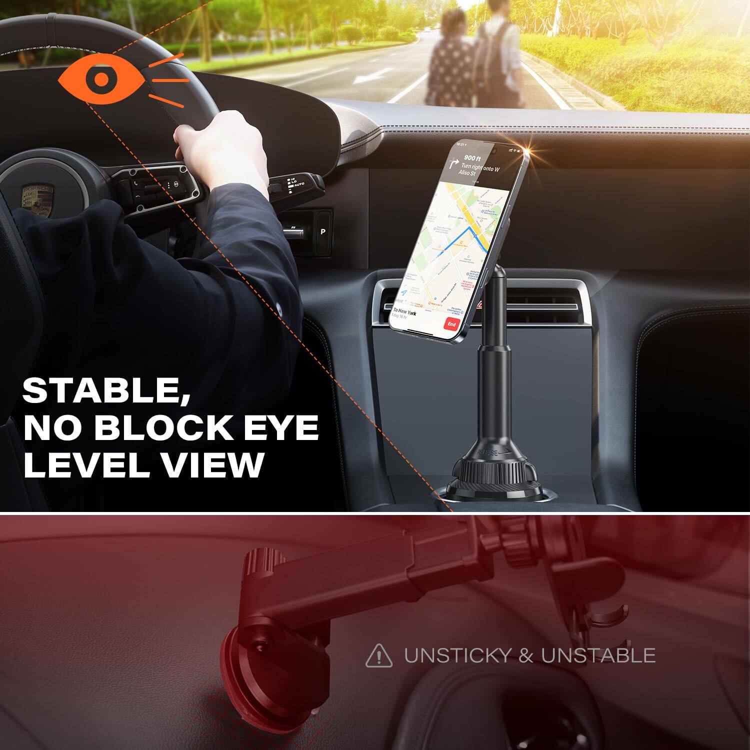 STABLE, NO BLOCK EYE LEVEL VIEW

UNSTICKY & UNSTABLE
