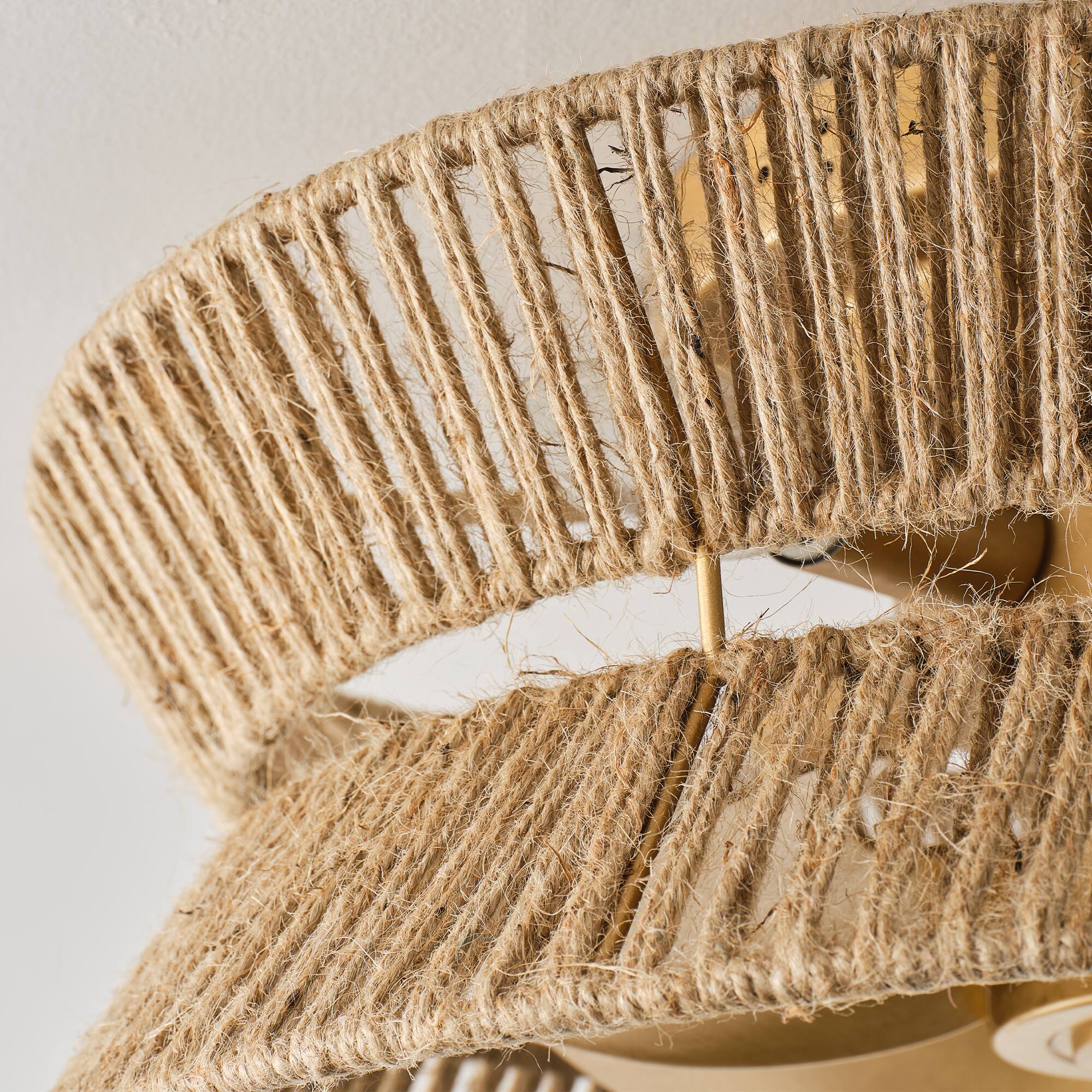 Alt View 5. Vaczon - 18" Bohemia Woven Hemp Rope Low-Profile Flush Mount Ceiling Fan Fadenlier with Remote for Bedroom and Living Room - Natural Jute.