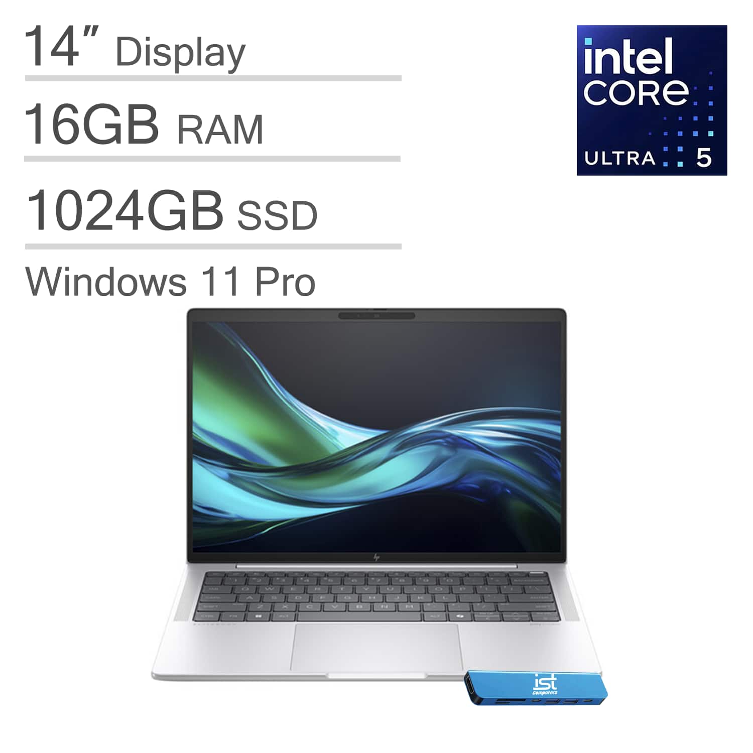 HP - EliteBook 1040 G11 14" FHD+ Laptop - Intel Core Ultra 5 with 16GB Memory - 1TB SSD - Thunderbolt 4 - Windows 11 Pro - Silver