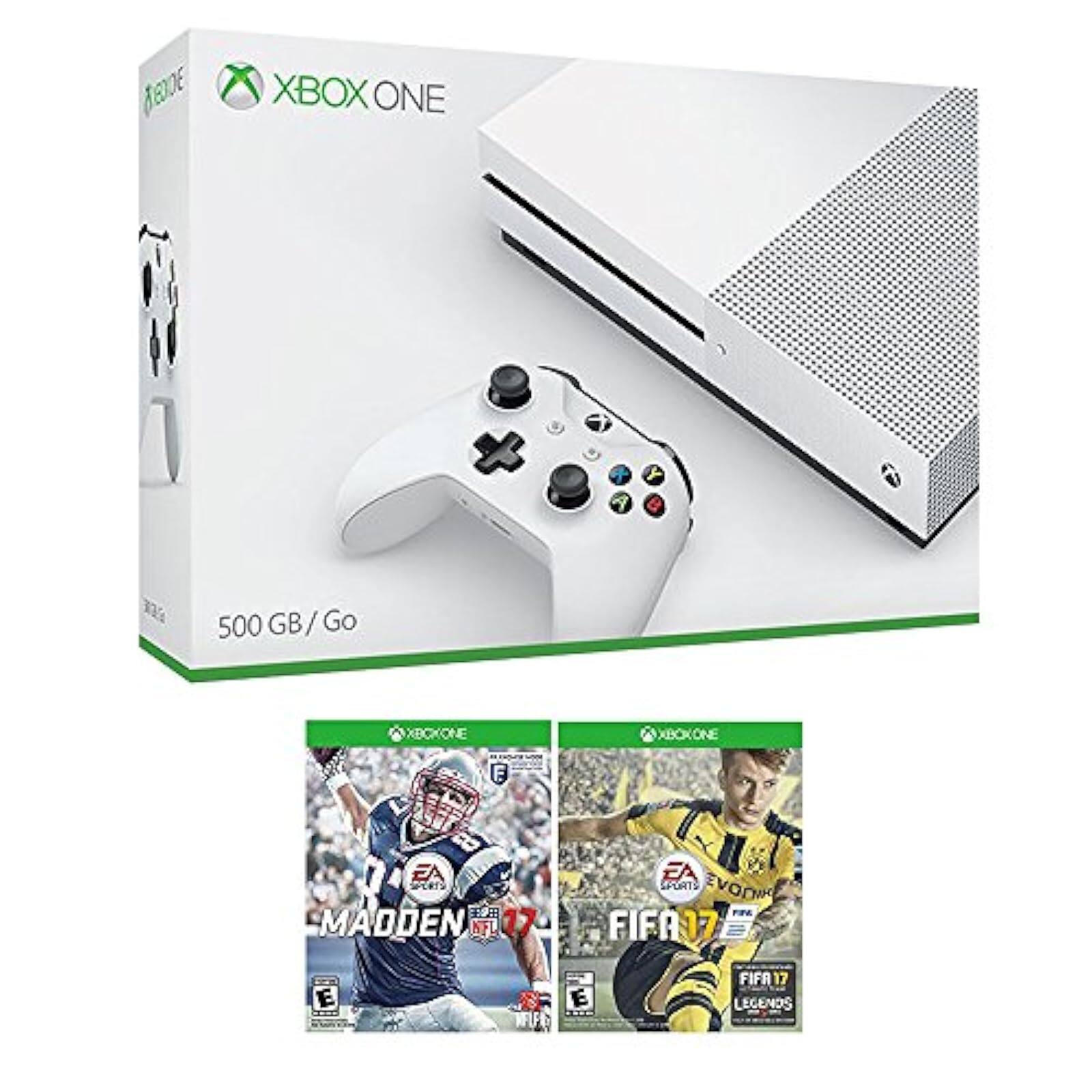 XBOX ONE 500 GB/Go

EA SPORTS MADDEN NFL 17

EA SPORTS FIFA 17 LEGENDS