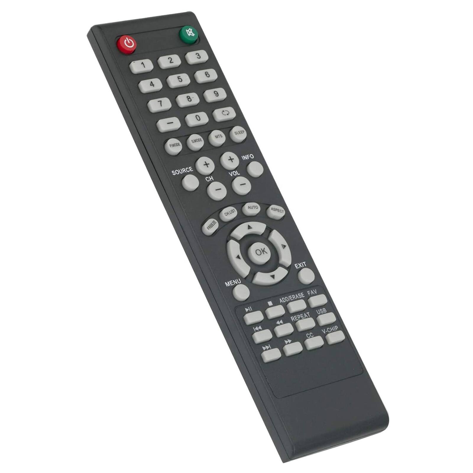 B  
3 2 1 6 5 4 9 8 7 0 - SLEEP WITS SMODE P.MODE + INFO + SOURCE VOL CH - -  
AUTO CH.LIST ASPECT FREEZE OK EXIT MENU FAV II ADD/ERASE DII USB  REPEAT  V-CHIP CC