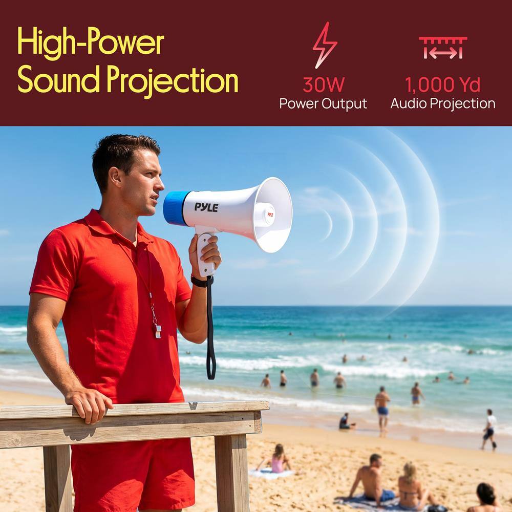High-Power Sound Projection  
30W Power Output  
1,000 Yd Audio Projection  
PYLE