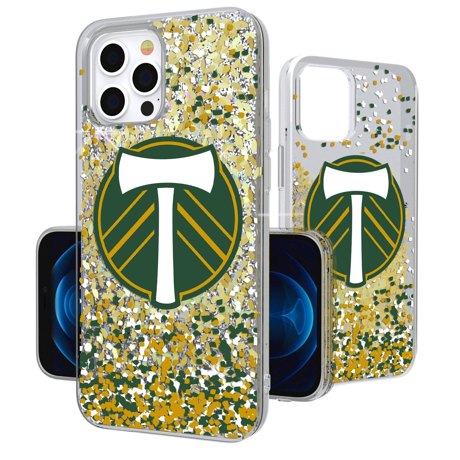 Front. Keyscaper - Portland Timbers iPhone Confetti Glitter Design Case - 13 Pro - Multicolor.