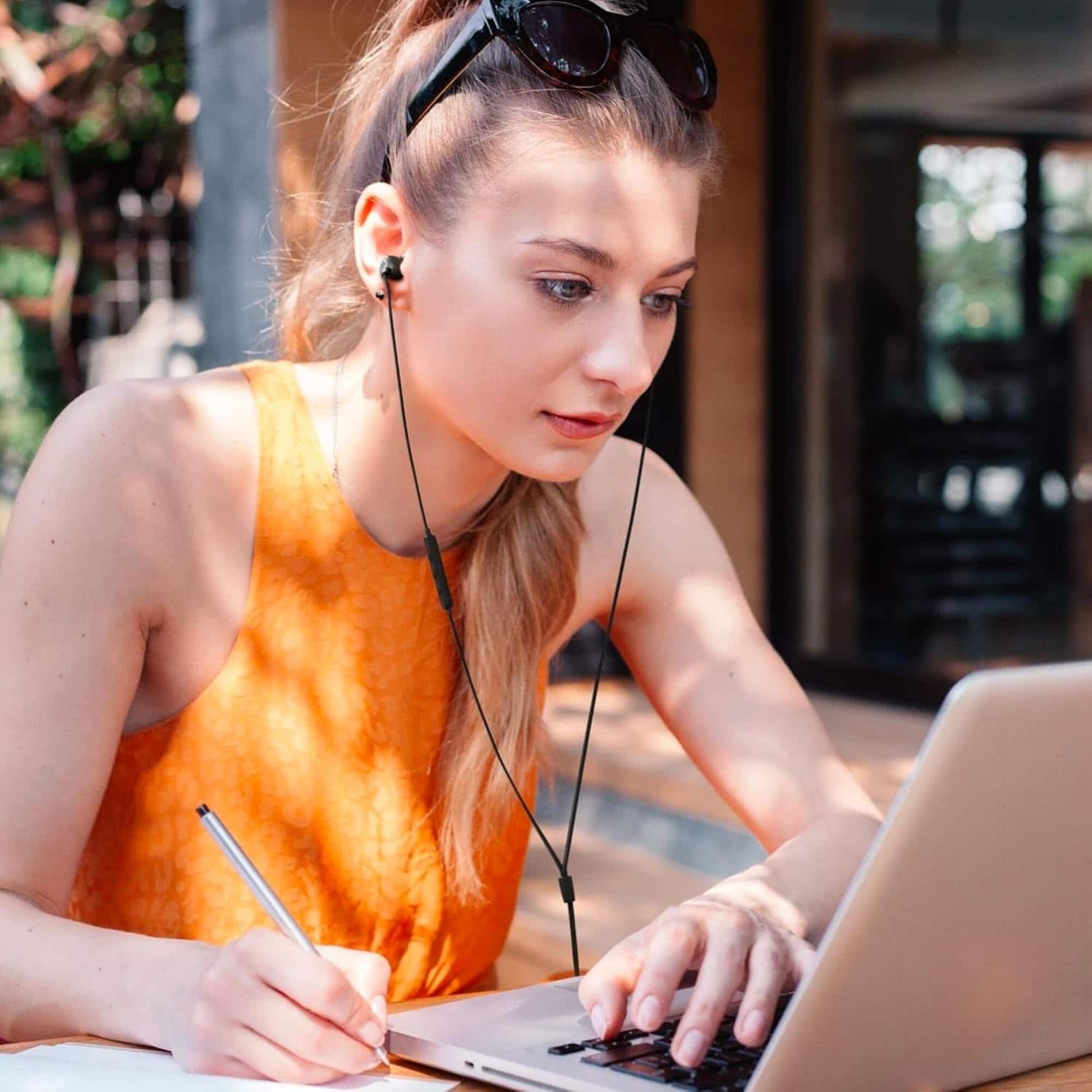 Angle. JBL - JBL Tune 310C - Wired Hi-Res in-Ear Headphones, Tangle-Free Flat Cable, 3-Button Remote with Microphone (Black) - Black.