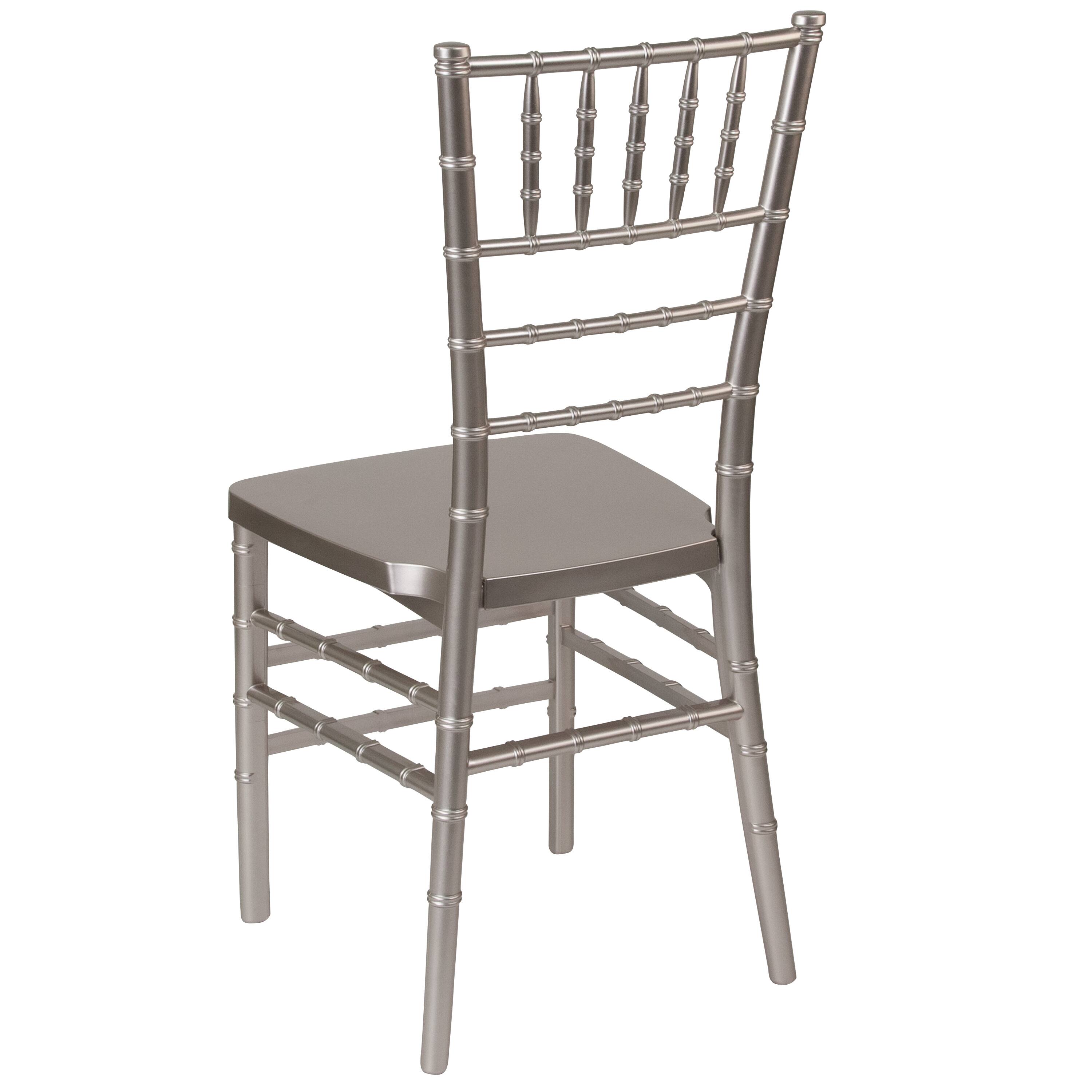 Alt View 3. Emma + Oliver - Wedding & Event Resin Stacking Chiavari Dining Chair - Pewter.