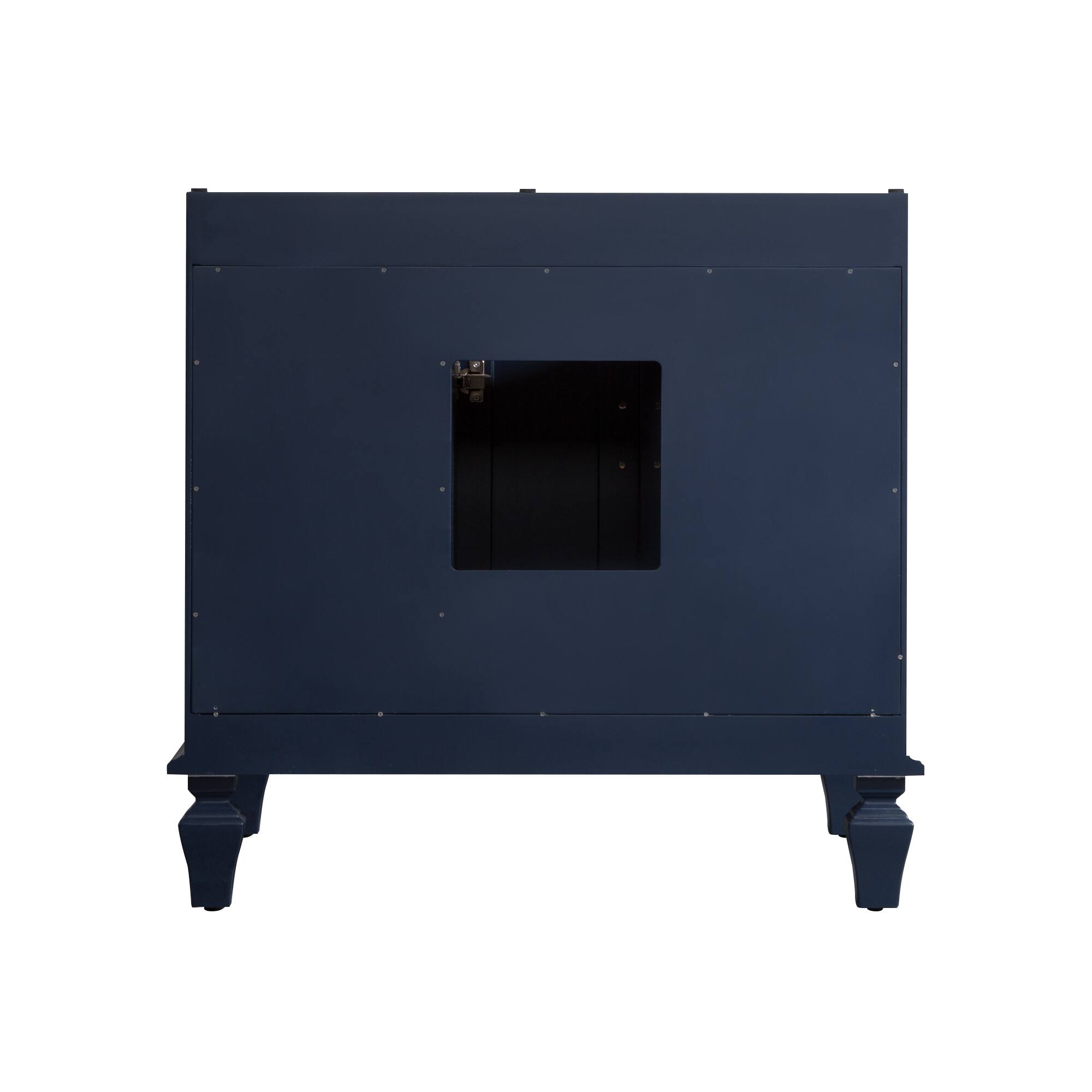 Alt View 8. WELLFOR - ARTWOOD 36 in. Solid Wood Bath Vanity with Quartz Top, Single Sink, Soft Close, Assembled - Navy Blue.