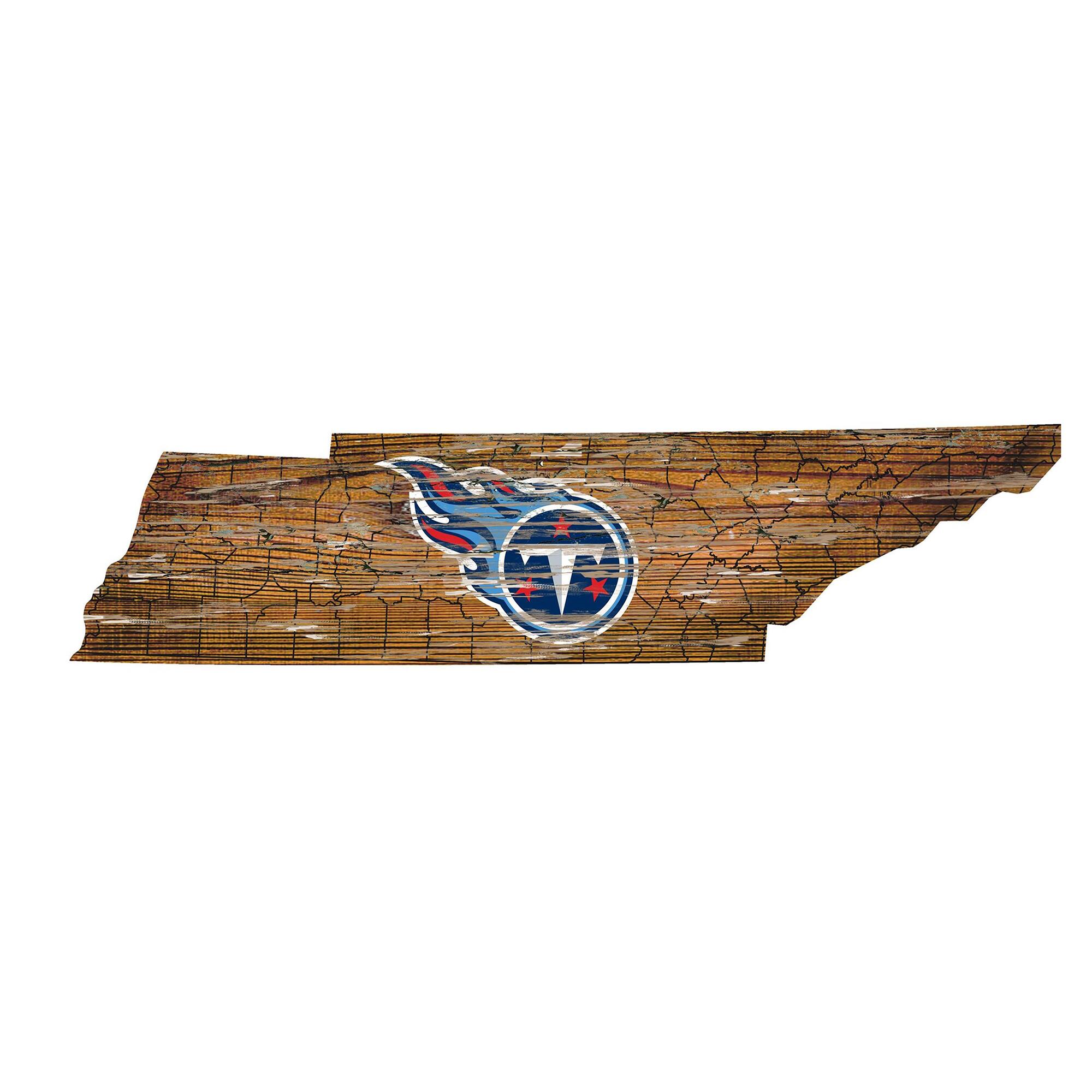 Tennessee Titans 23.5" x 23.5" Distressed State with Logo Sign