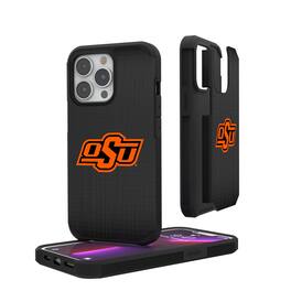 Keyscaper - NCAA - Oklahoma State Cowboys Linen Logo iPhone Rugged Case - 15 - Black