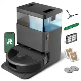 iRobot - Roomba 505 Combo Vacuum & Mop + AutoWash Dock - Extending Spinning Mop Pads, Self-Empties, Pad Wash & Heated Dry, LiDAR - Black
