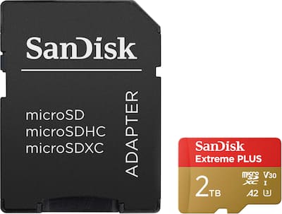 SanDisk 2TB Extreme PLUS microSDXC UHS I Memory Card, R/W up SanDisk 2TB Extreme PLUS microSDXC UHS I Memory Card, R/W up