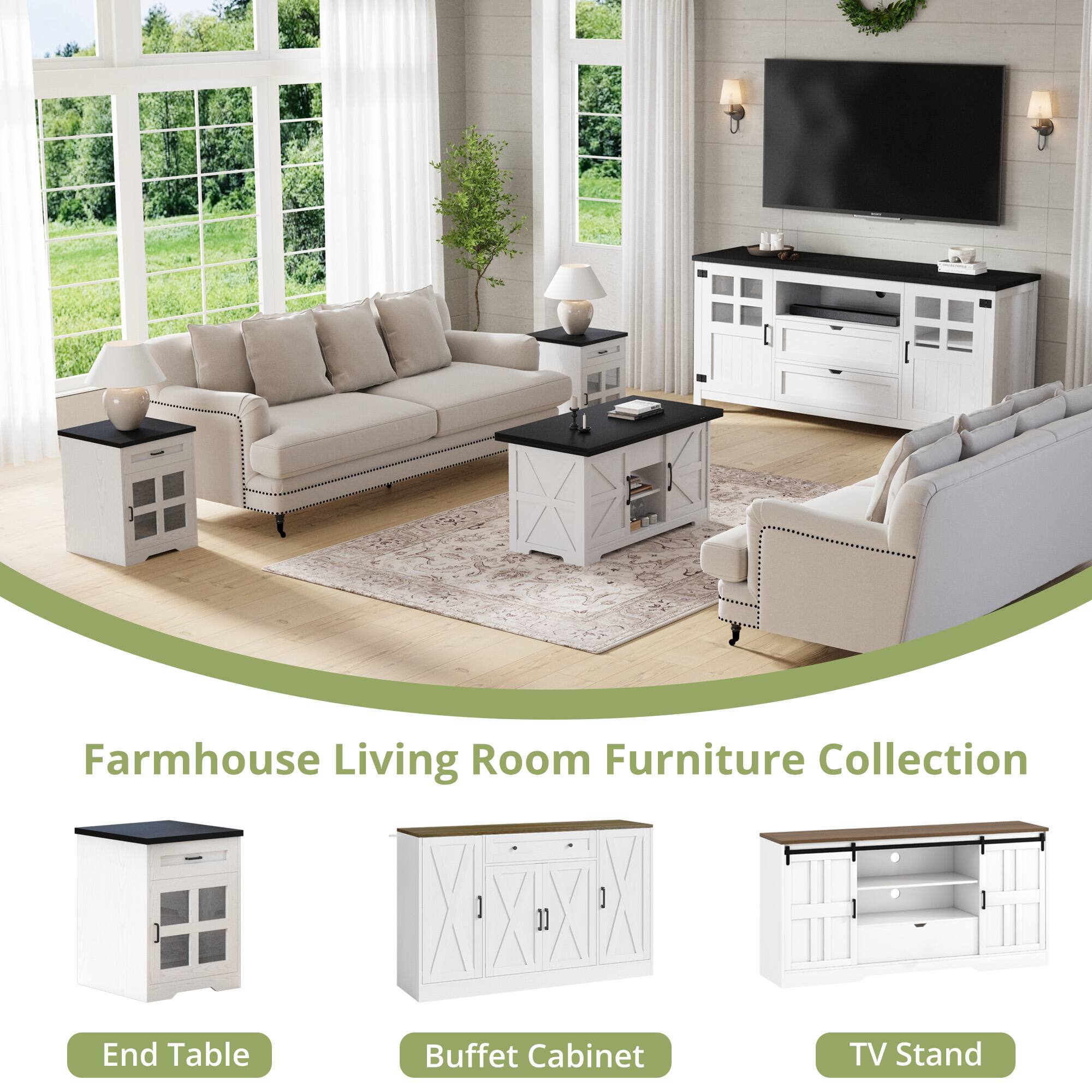 Farmhouse Living Room Furniture Collection

End Table
Buffet Cabinet
TV Stand