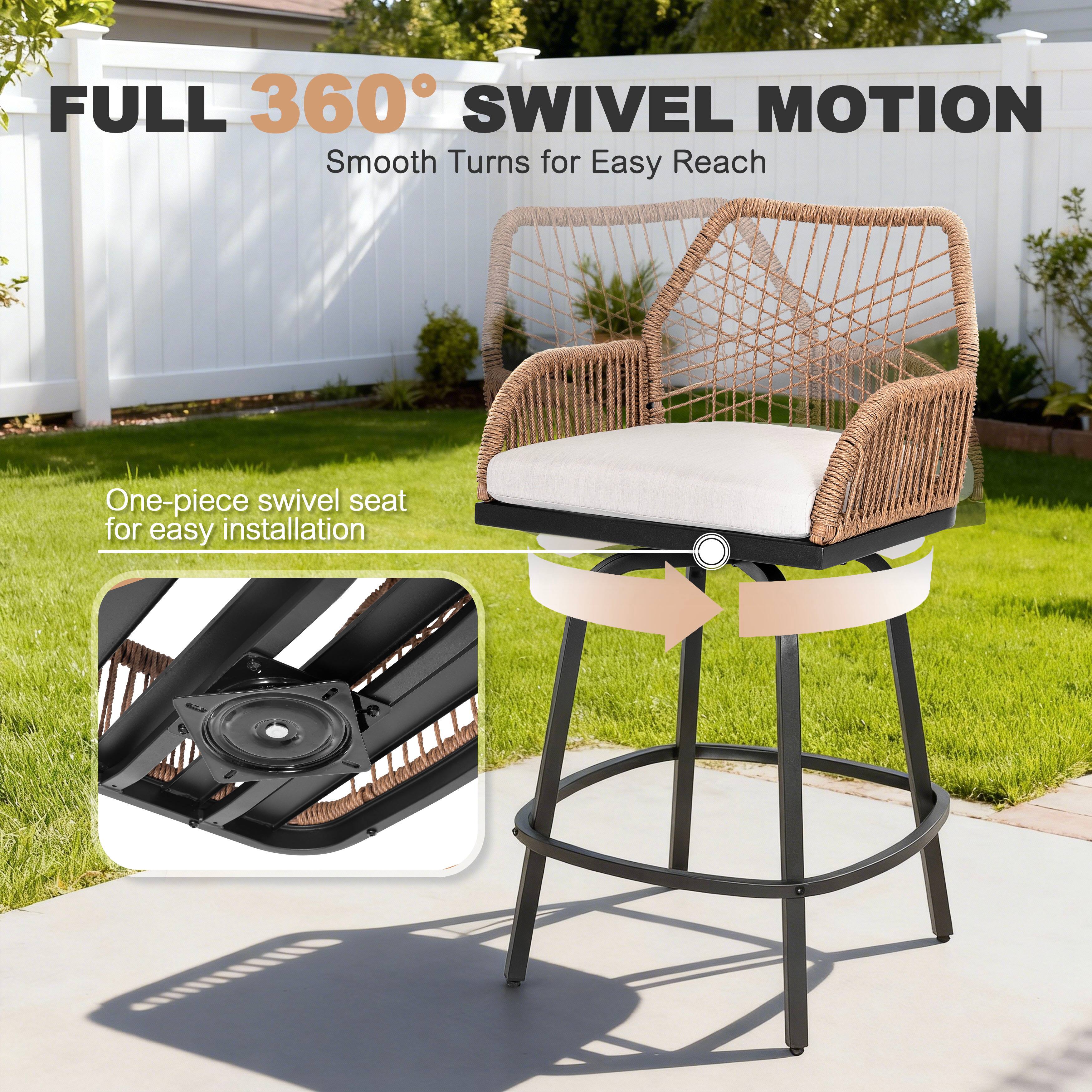 FULL 360° SWIVEL MOTION  
Smooth Turns for Easy Reach  

One-piece swivel seat for easy installation