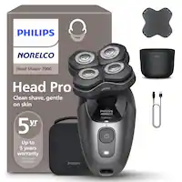Philips Norelco - Head Shaver Pro 7000, HS7980/40 - Black Metallic - Front_Zoom