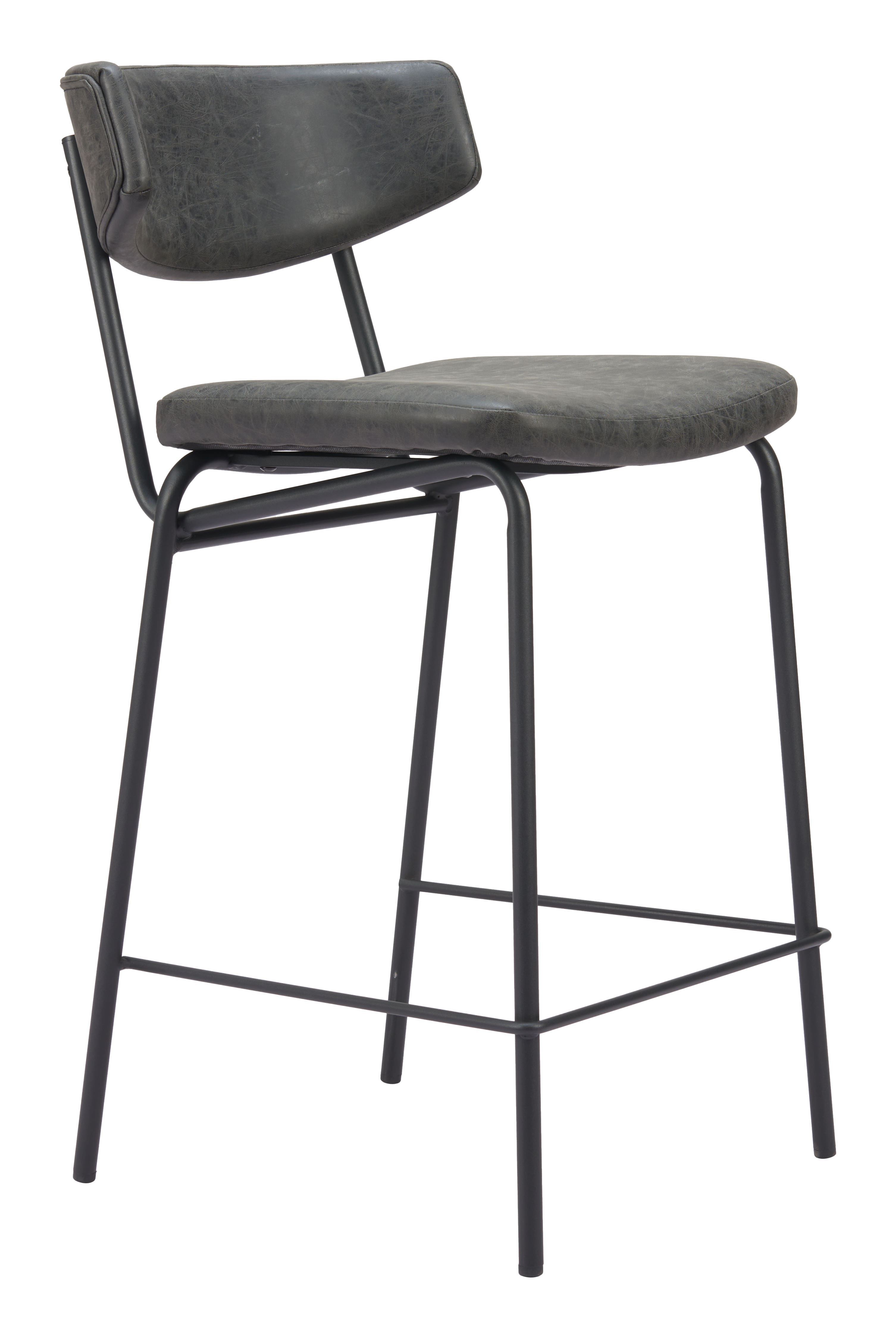 Hivvago - Charon Counter Stool (Set of 2) - Vintage Black