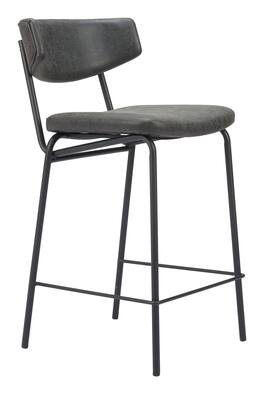 Hivvago - Charon Counter Stool (Set of 2) - Vintage Black
