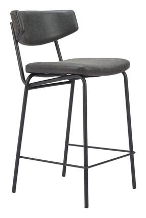 Front. Hivvago - Charon Counter Stool (Set of 2) Vintage Black - Vintage Black.