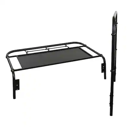 Front. Starlight Canyon Home - Distressed Metal Full Metal Headboard with Vintage Design and Metal Frame - Black.