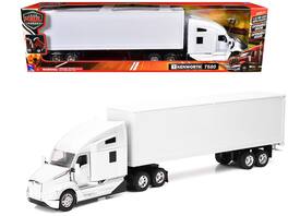 Kenworth T680 Truck with Dry Van Trailer "Long Haul Trucker" Series 1/32 Diecast Model by New Ray - White