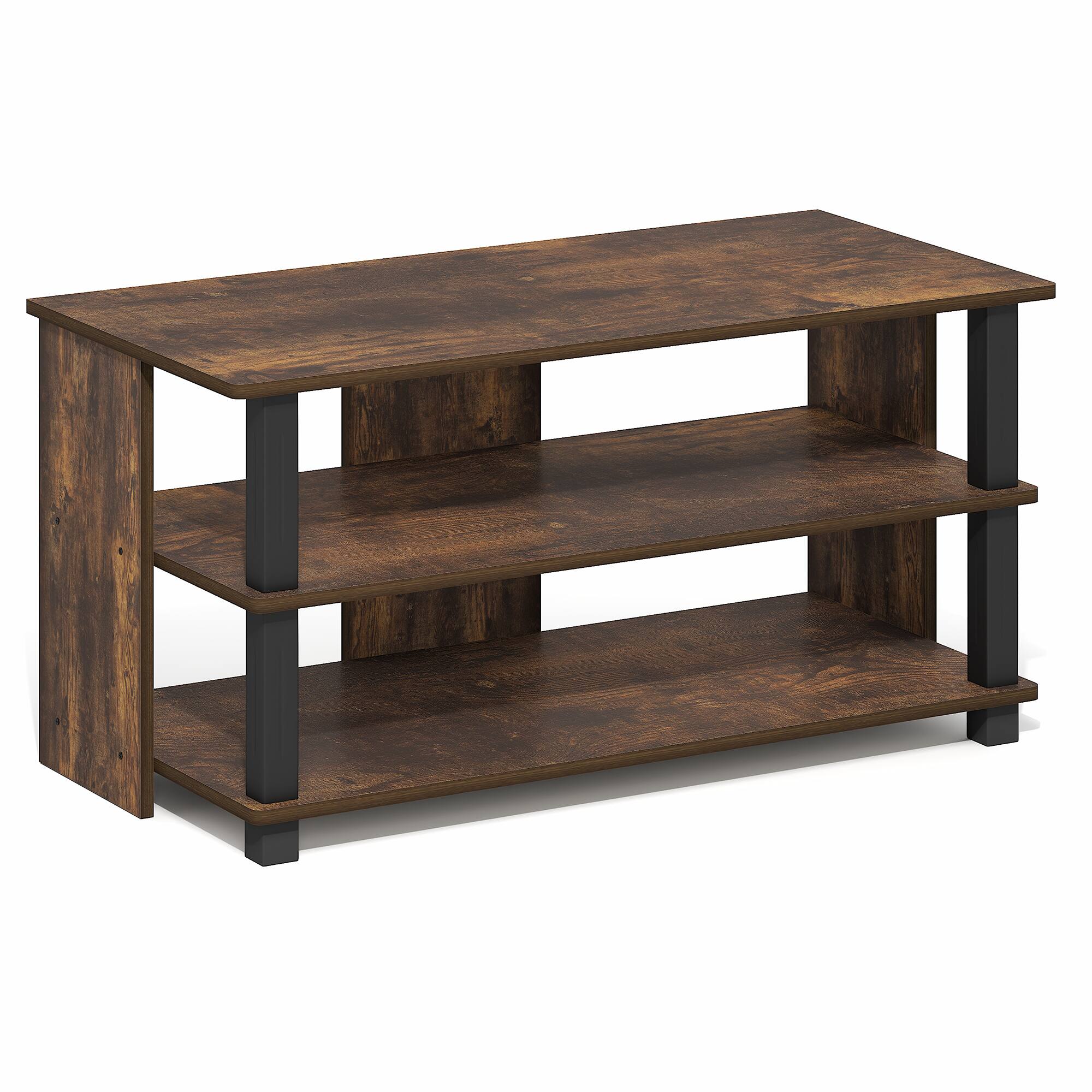 Alt View 5. Furinno - SULLY TV Stand, Entertainment Center with Open Shelf, TV Console for TV up to 40 Inch, Open Frame for Cable Management - Amber Pine/Black.
