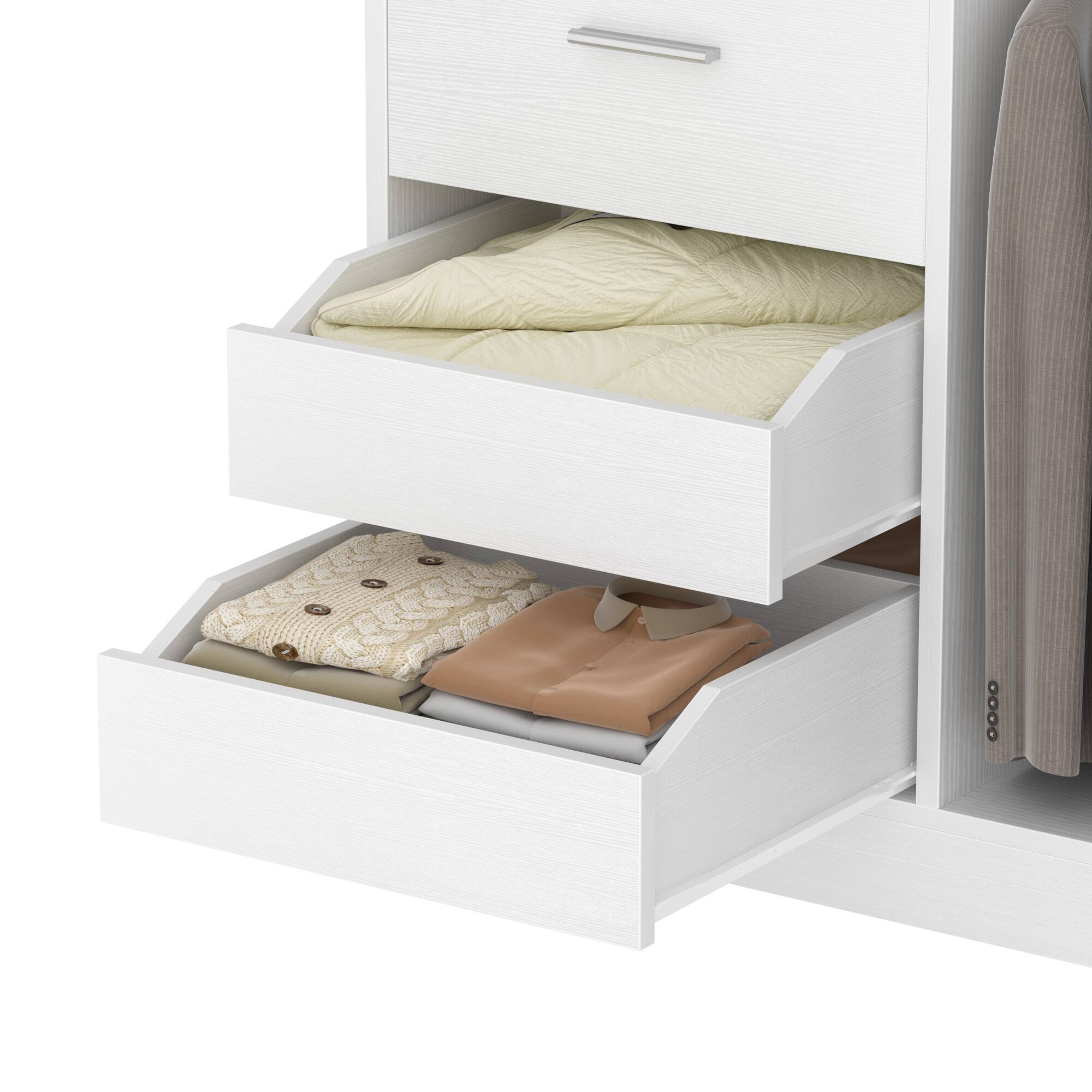 Alt View 1. Aheaplus - 36" Wood Modular Walk-in Freestanding Closet Organizer: Closed/Half-Open Drawers, 6 Shelves (36" L x 15" W x 80" H) - White.