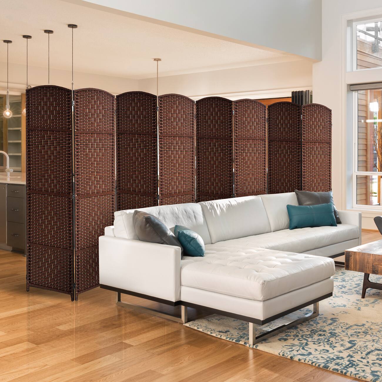 Back. Sorbus - Sorbus Room Divider Screen Privacy With Double Hinged and Folding - Chocolate.