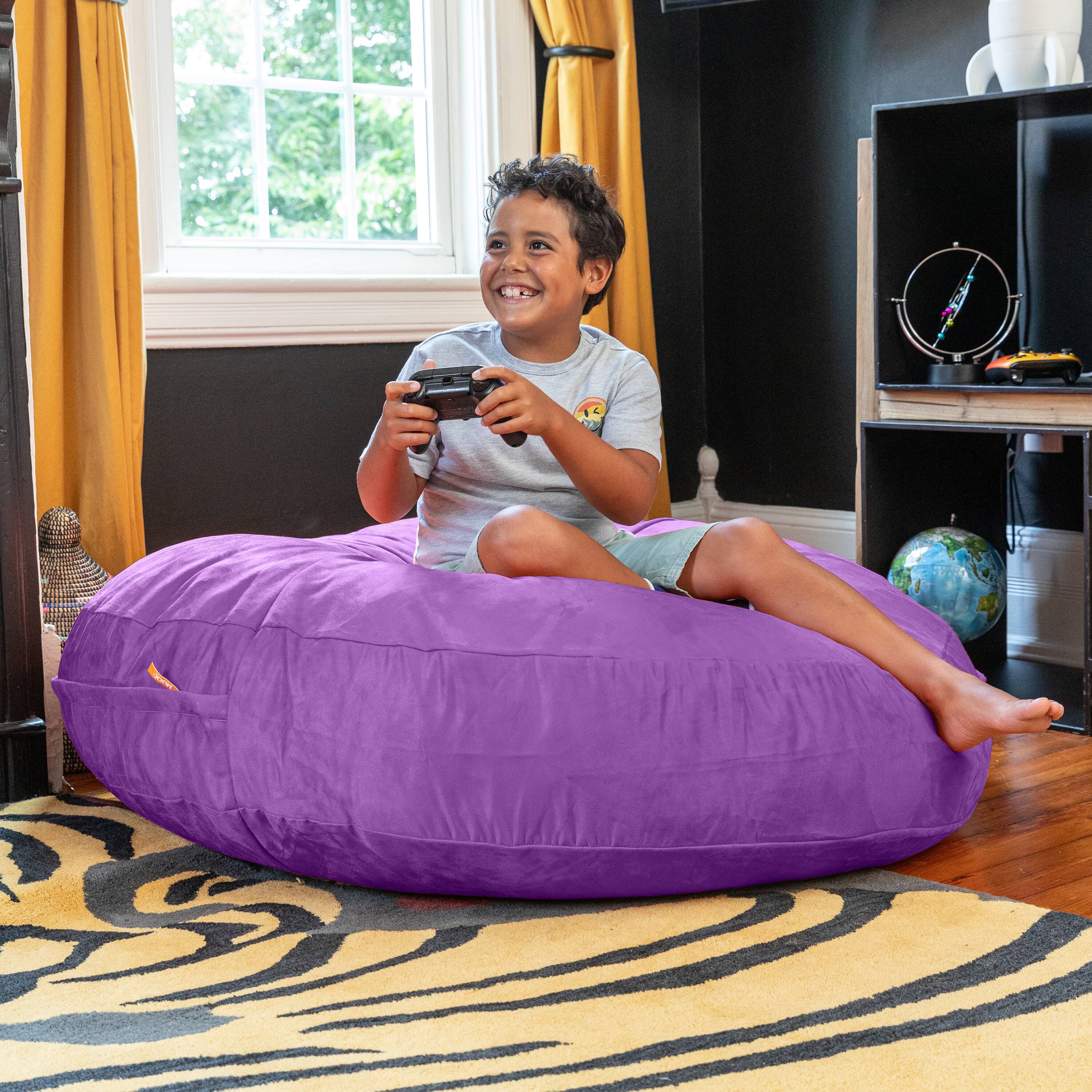 Alt View 2. Jaxx - Jaxx Cocoon 4 Foot Bean Bag Chair and Crash Pad, Grape - Purple.