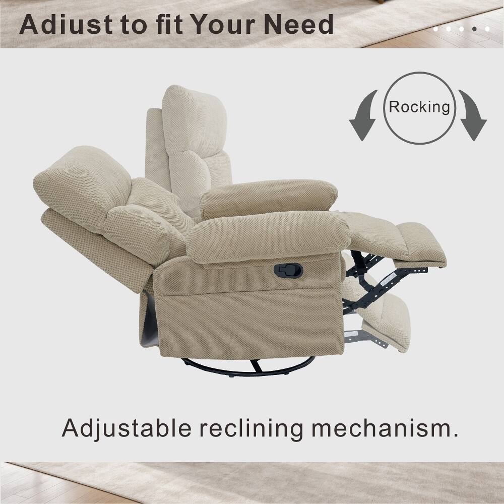 Adjust to fit Your Need

Rocking

Adjustable reclining mechanism.