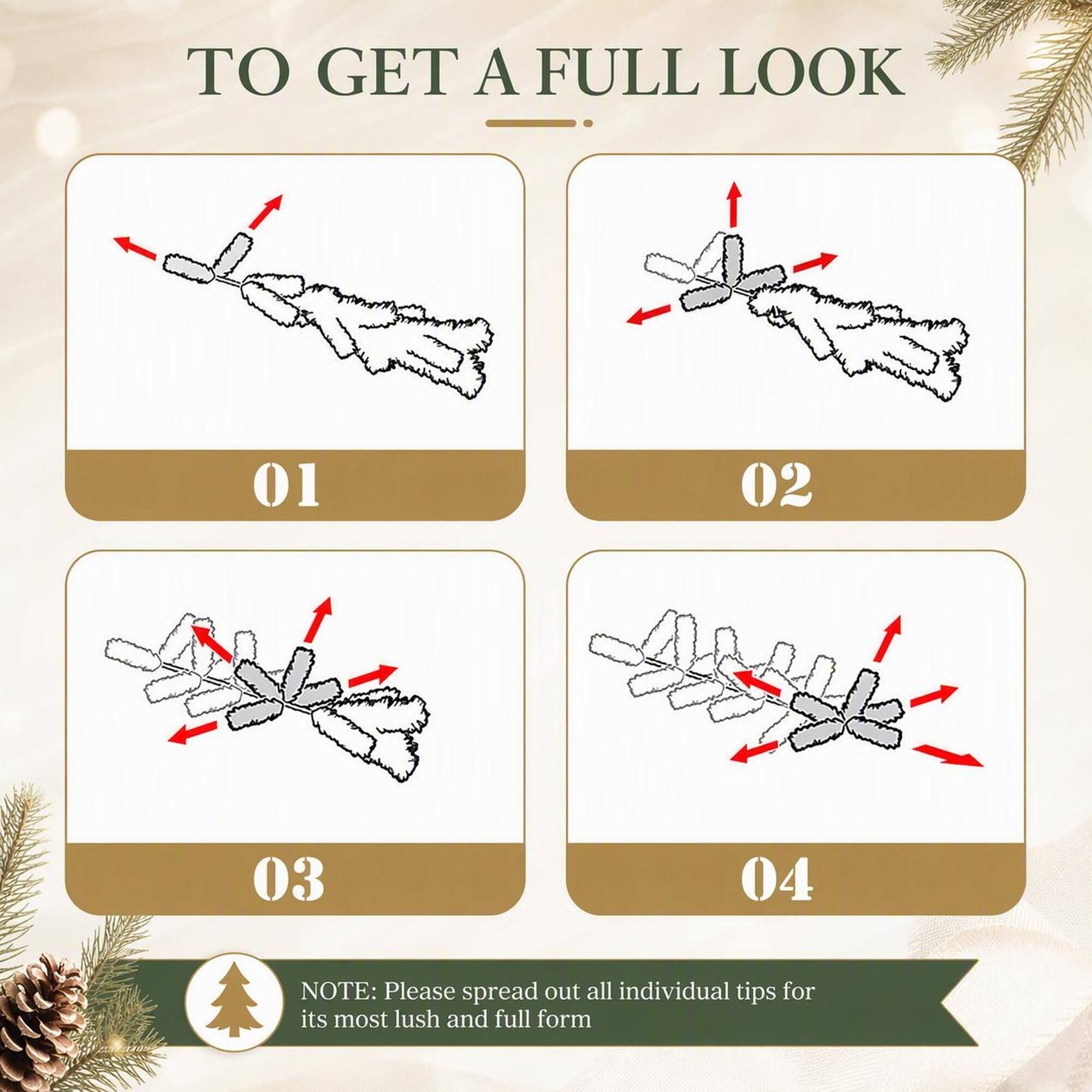 TO GET A FULL LOOK

01
02
03
04

NOTE: Please spread out all individual tips for its most lush and full form