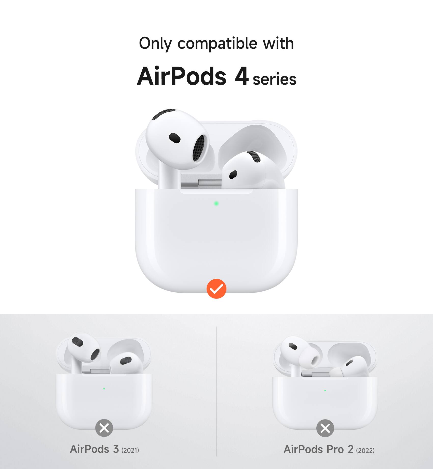 Only compatible with AirPods 4 series, AirPods 3 (2021), AirPods Pro 2 (2022)
