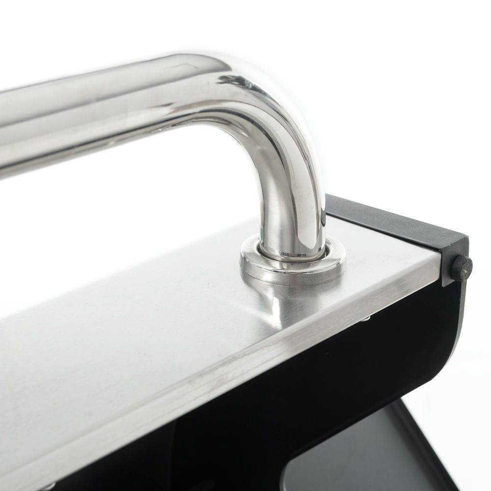 Angle. Resenkos - Propane Grill 3 Burner Barbecue Grill Stainless Steel Gas Grill with Side Burner, 37,000 BTU Outdoor Cooking, Silver.