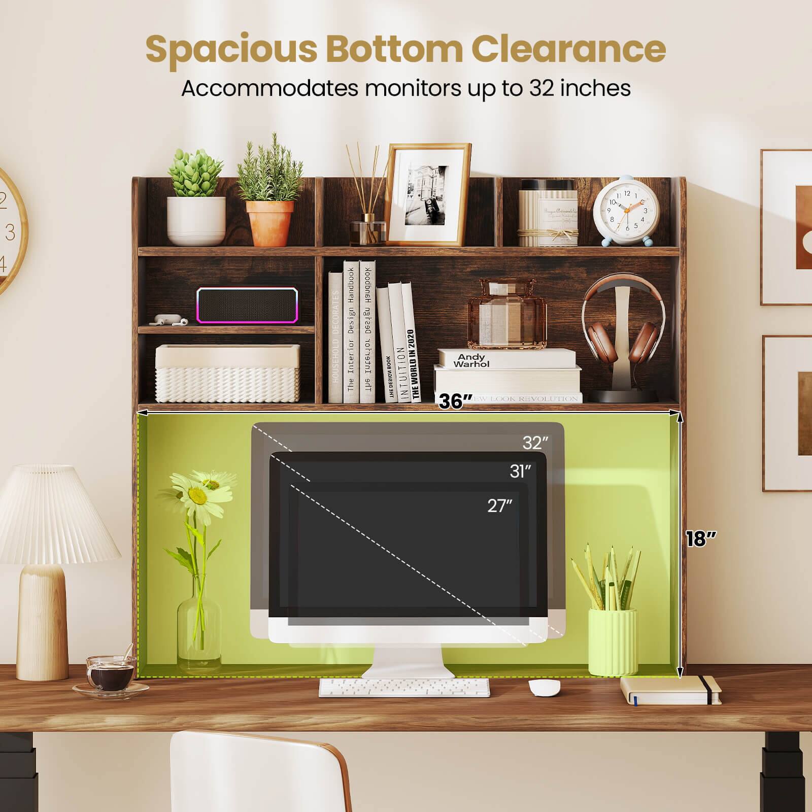 Spacious Bottom Clearance Accommodates monitors up to 32 inches